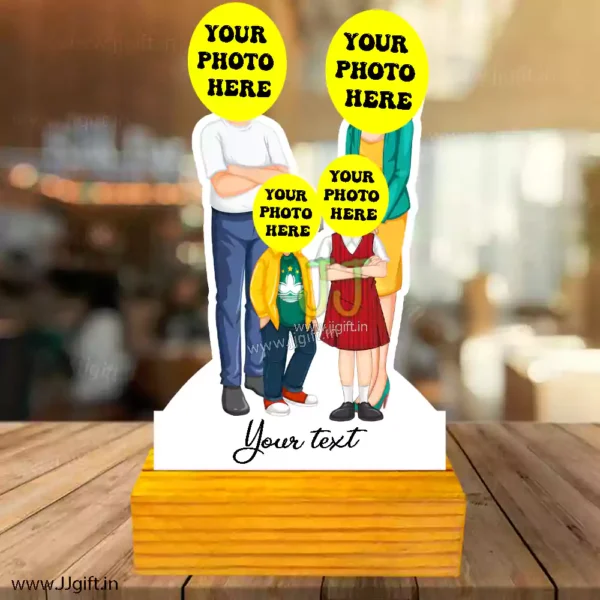 Personalized caricature gift for family of 4