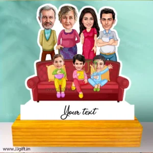 Family caricature of 7