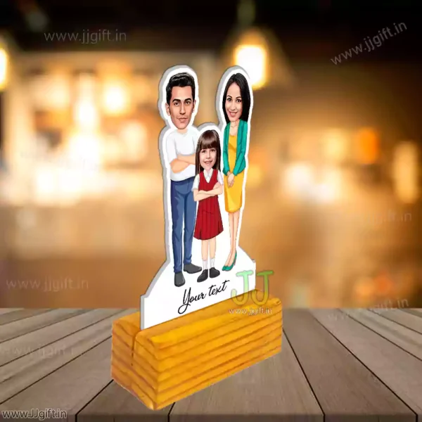 Mom, dad with daughter caricature - Image 2