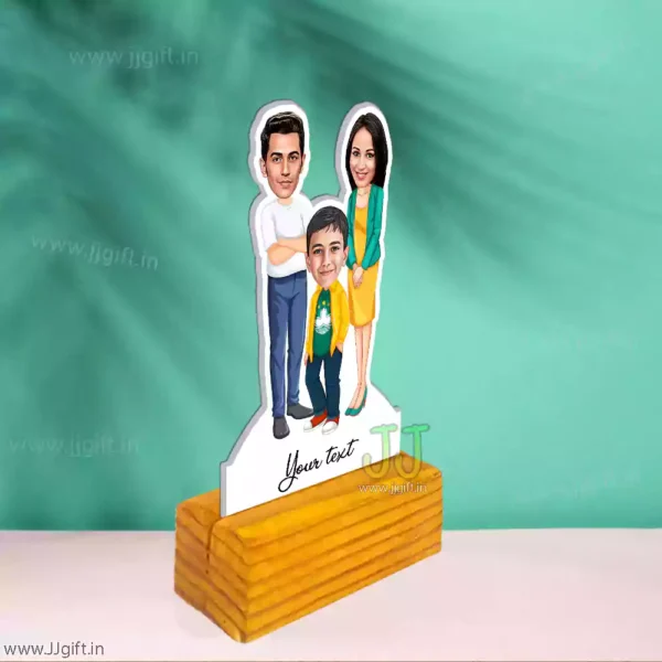 Mom, dad with son caricature - Image 2
