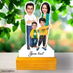 Mom, dad with 2 son caricature