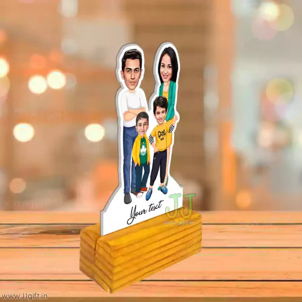 Mom, dad with 2 son caricature - Image 2