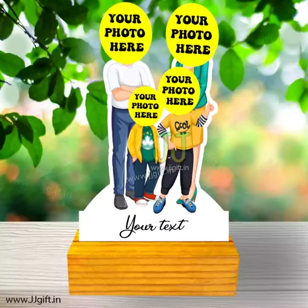 Mom, dad with 2 son caricature - Image 3