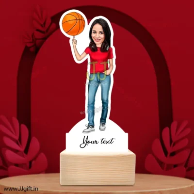 Basketball lady player caricature
