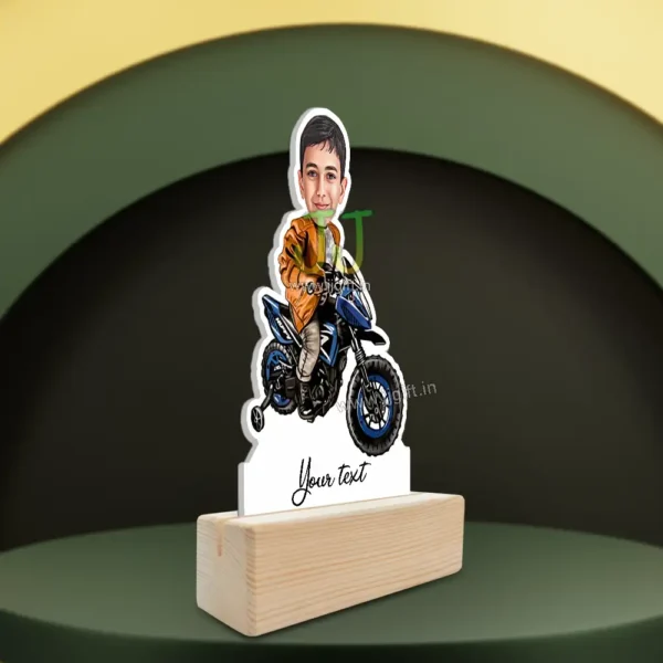 Bike lover kid caricature - Image 2