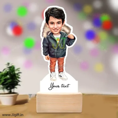 Child in jacket caricature