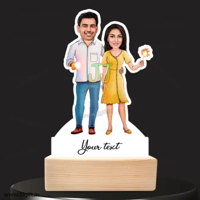 Diwali caricature gift for couple