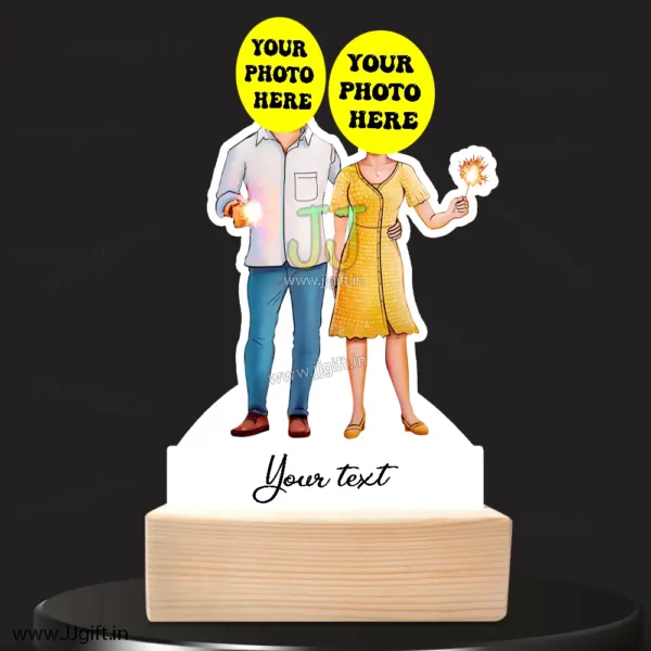 Diwali caricature gift for couple - Image 2