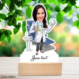 Female dentist caricature
