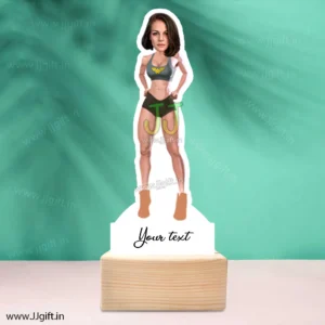 Female gym caricature gift
