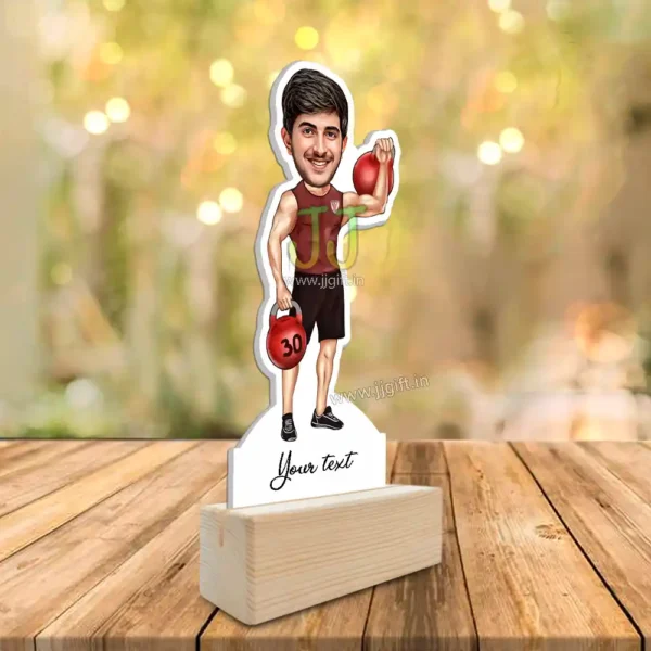 Fitness person with Kettlebell caricature - Image 2