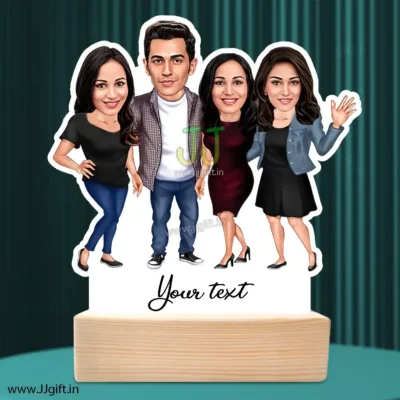 Unique gift for 1 Male & 3 Female Friends Caricature gift