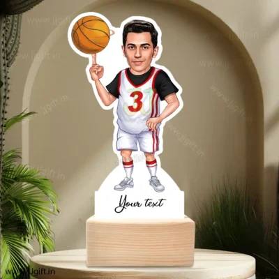 Basketball player presents