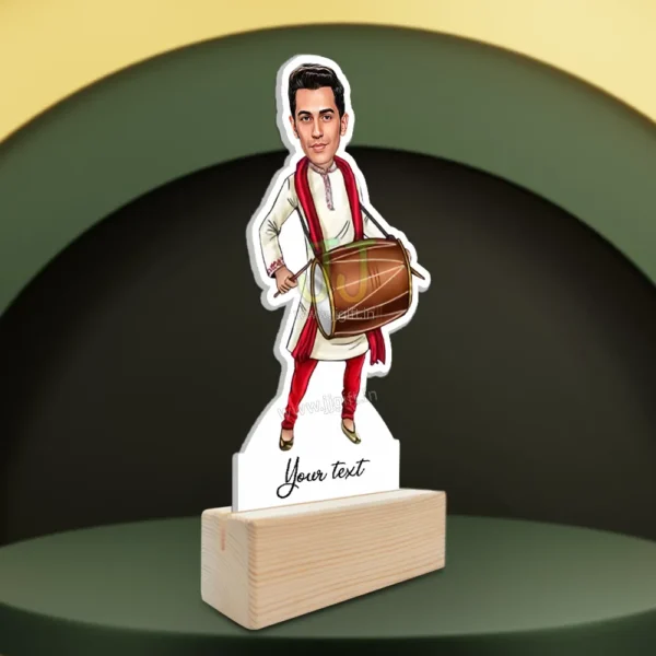 Dholak playing man caricature - Image 2