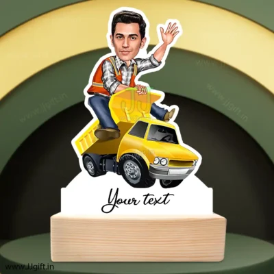 Engineer ride on damper caricature