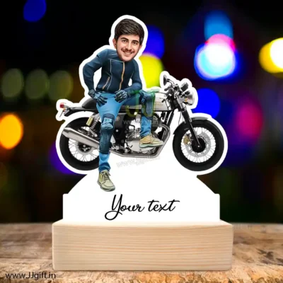 Ride on royal enfield caricature