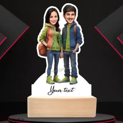 Fashionable couple caricature