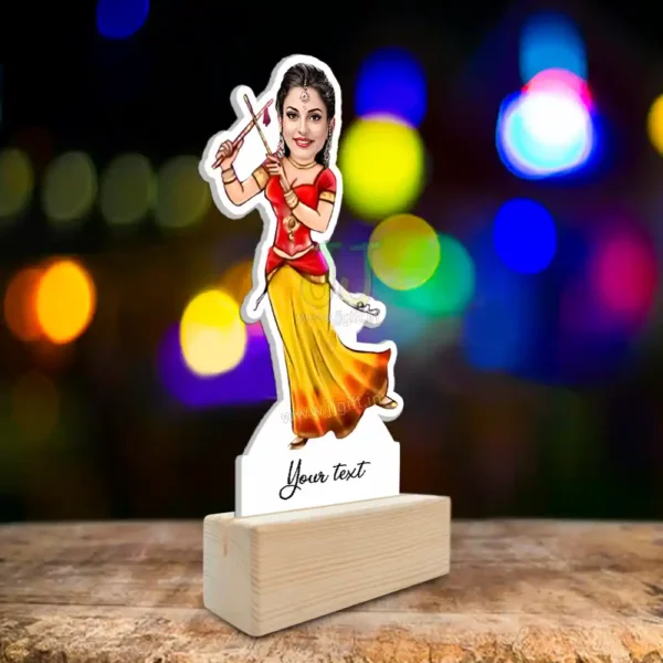 Garba playing lady caricature - Image 2