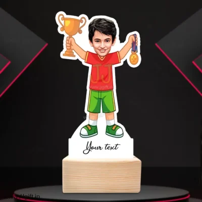 Kid with medal caricature