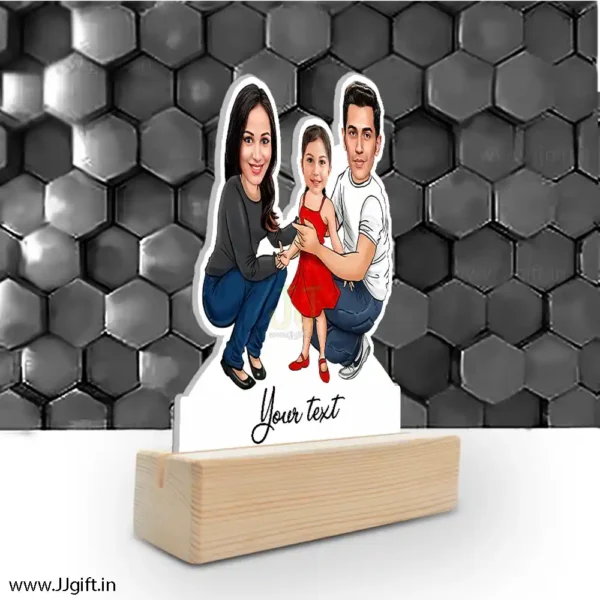 Mom dad with girl caricature - Image 2