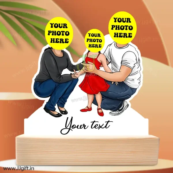 Mom dad with girl caricature - Image 3