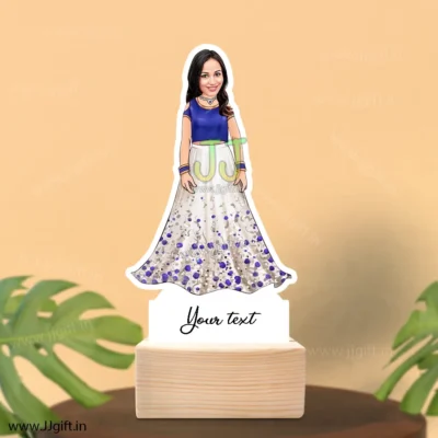 Female in traditional outfit caricature 2