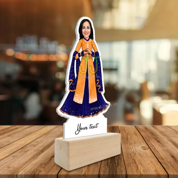 Female in traditional outfit caricature - Image 2