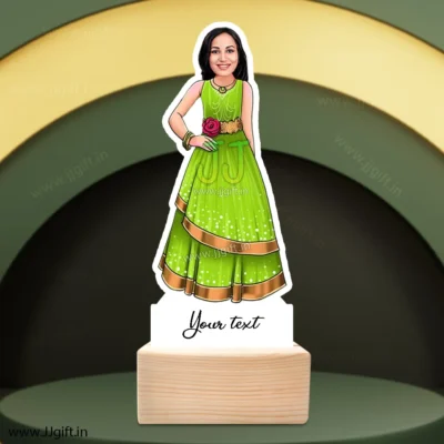 Girl in traditional wear caricature