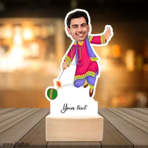 Play with firecracker caricature