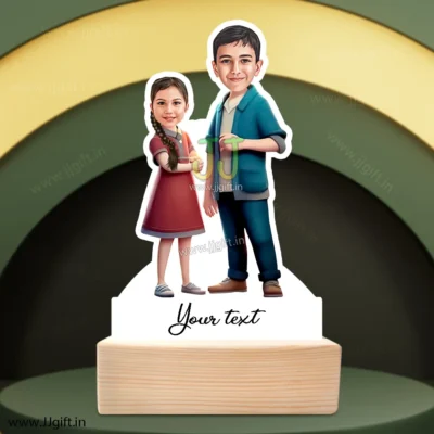Brother sister caricature gift