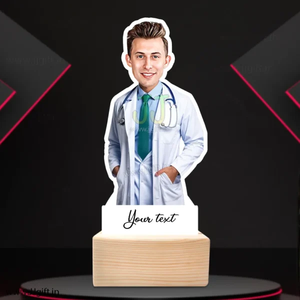 Doctor with stethoscope caricature