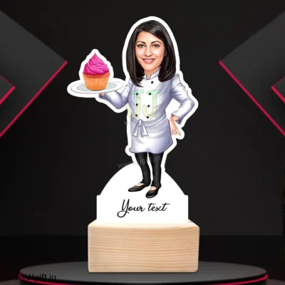 Female Pastry Maker Cartoon