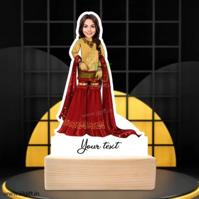 Female in traditional outfit caricature 5