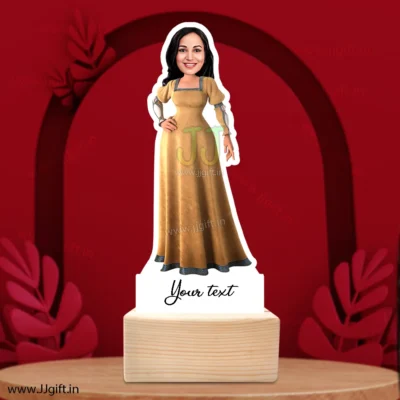 Female in traditional outfit caricature 3