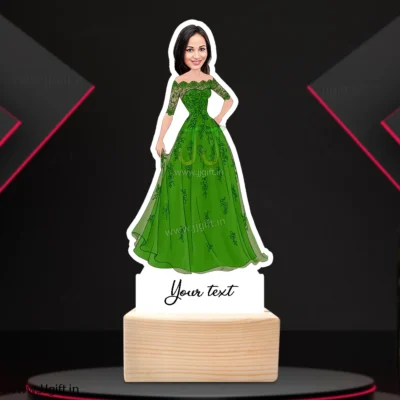 Female in traditional outfit caricature 4