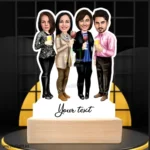 Friends in party caricature