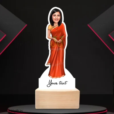 Lady in saree caricature 11