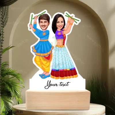 Navratri festical caricature , Dandiya raas caricature