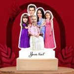 South indian family with 3 child caricature