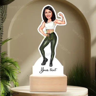 caricature gift for gym lady