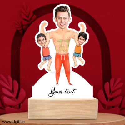 Dad with 2 son caricature gift