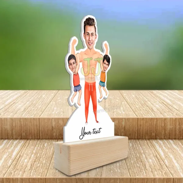 Dad with 2 son caricature gift - Image 2
