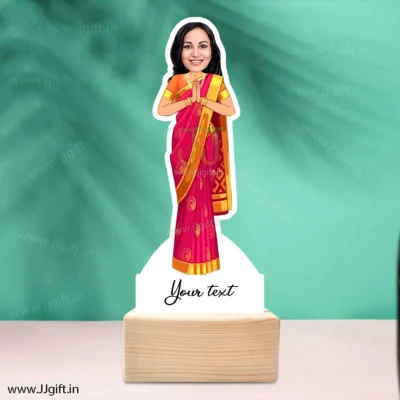 Lady in saree caricature 12
