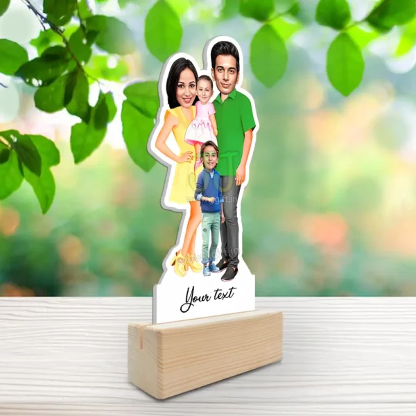 Mom, dad, son and daughter caricature - Image 2