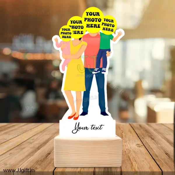 Mom, dad with 2 child caricature gift - Image 3