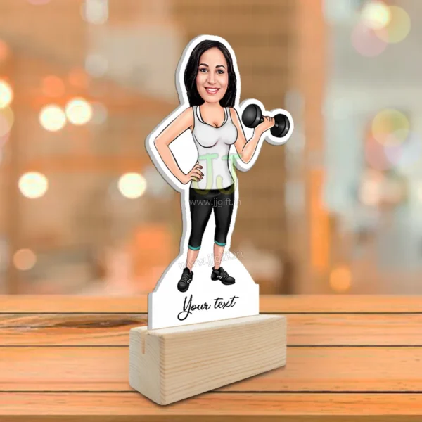 Personalized Woman Fitness Caricature - Image 2