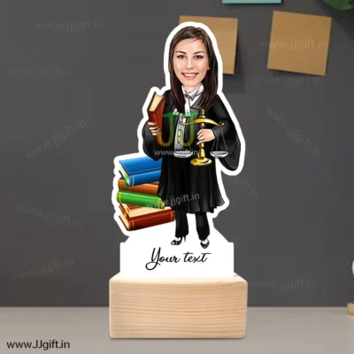Female lawyer caricature