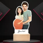 Delightful cartoon for pregnant couple