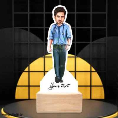 Doctor caricature in formal outfit