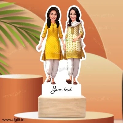 Gift ideas for best friend female, caricature gift for best friend,unique standee for femlae friend